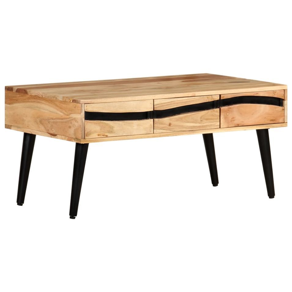 Table basse 88x50x42 cm Bois d'acacia solide - Photo n°1