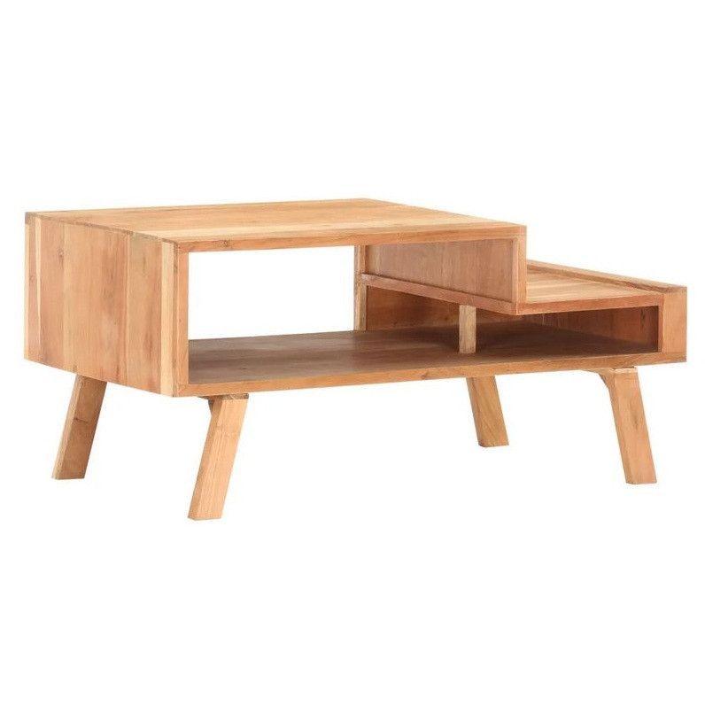 Table basse acacia massif clair Kontee - Photo n°1