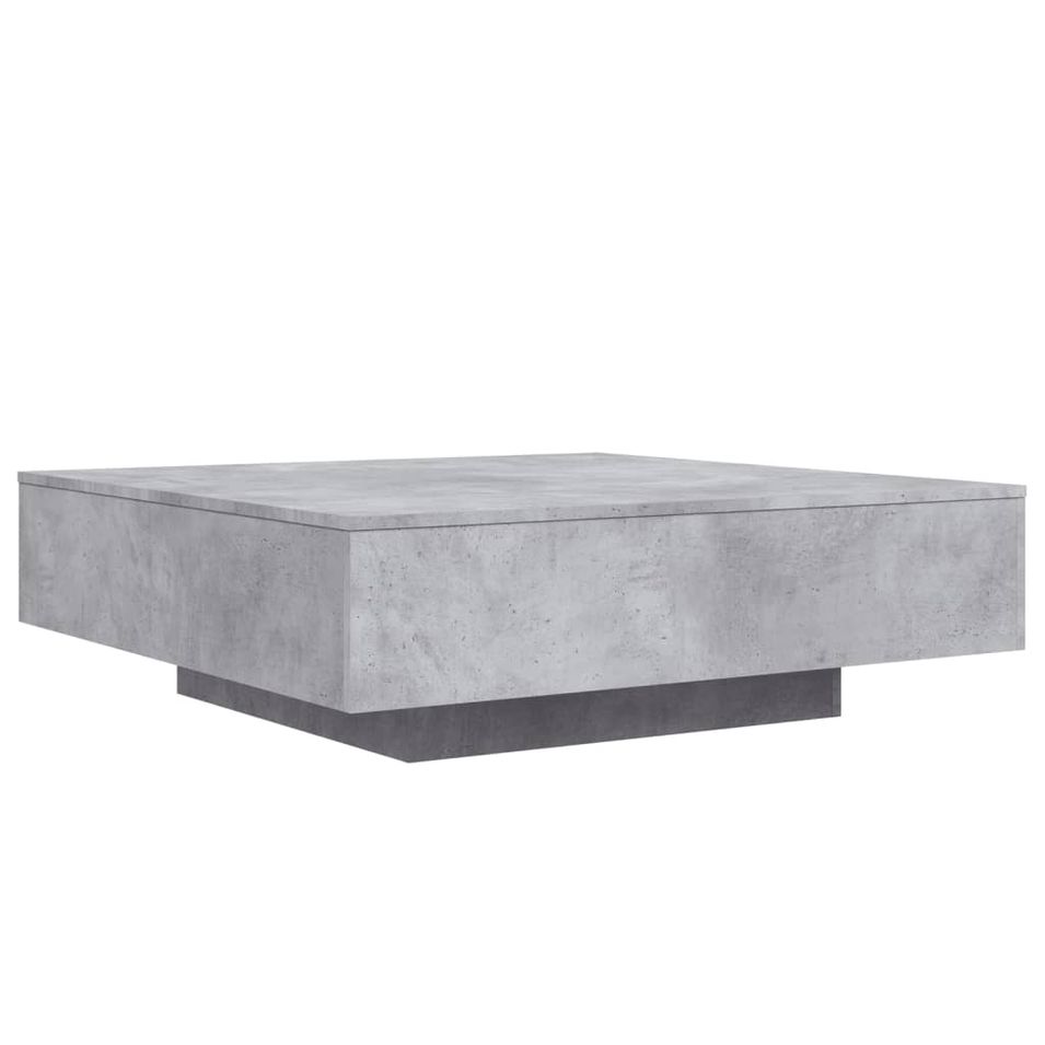Table basse avec lumières LED gris béton 100x100x31 cm - Photo n°1