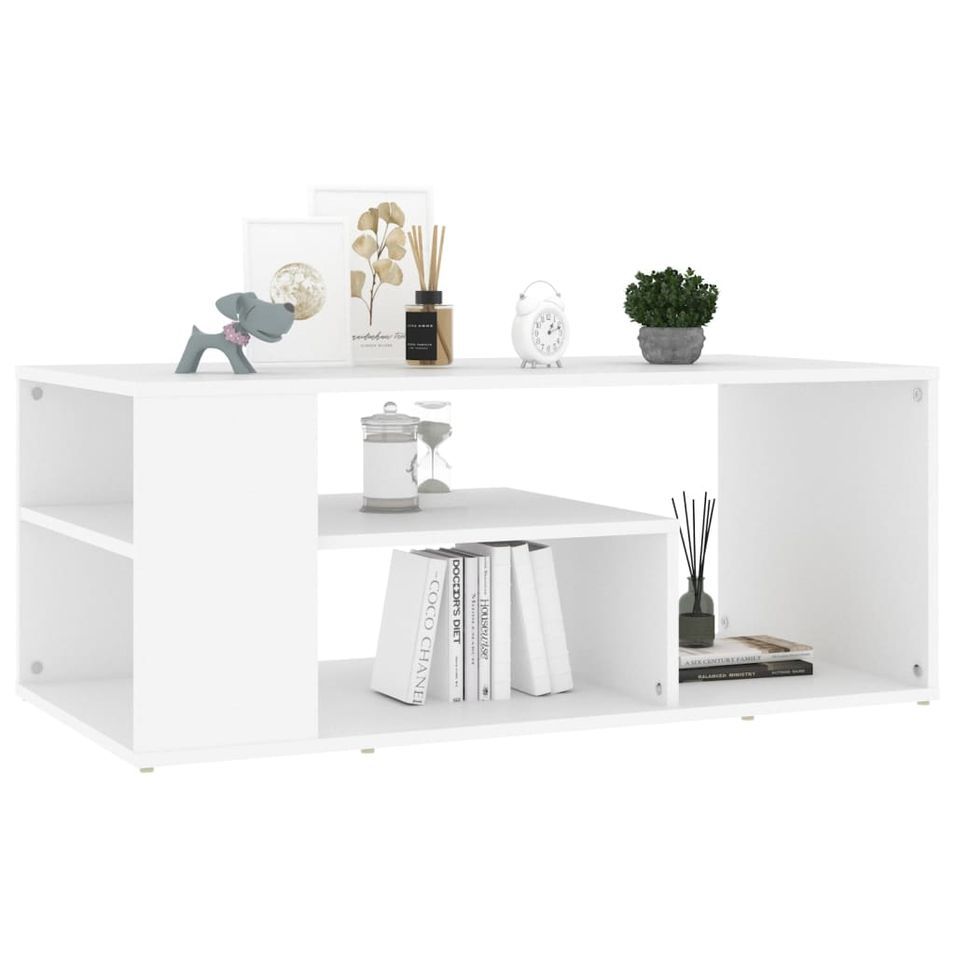 Table basse Blanc 100x50x40 cm - Photo n°1