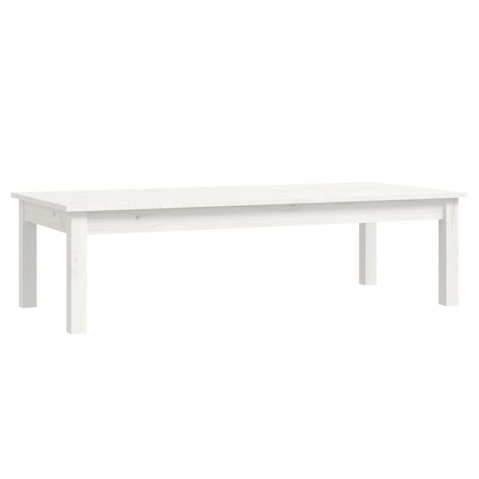 Table basse Blanc 110x50x30 cm Bois massif de pin - Photo n°1