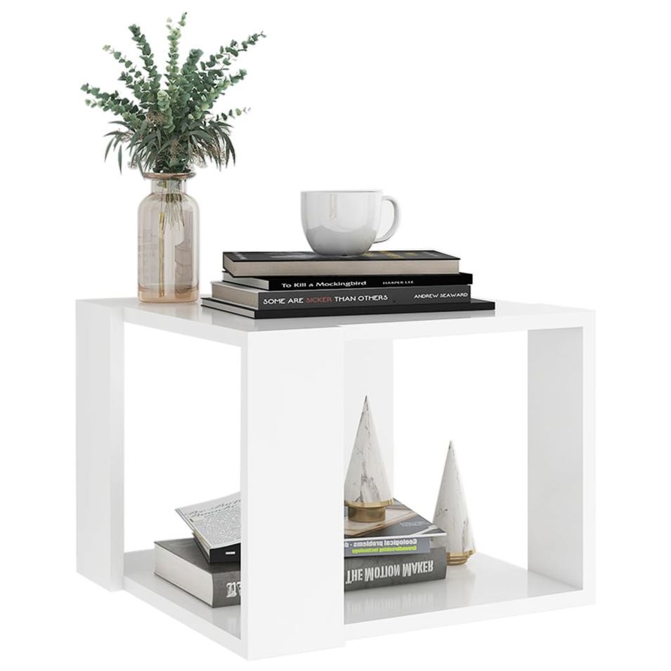 Table basse Blanc 40x40x30 cm - Photo n°1
