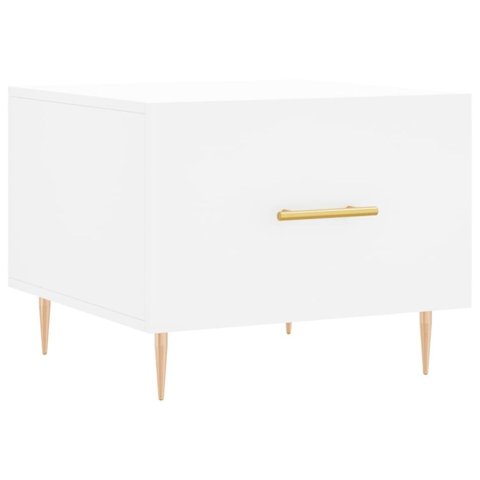 Table basse blanc 50x50x40 cm bois d'ingénierie - Photo n°1