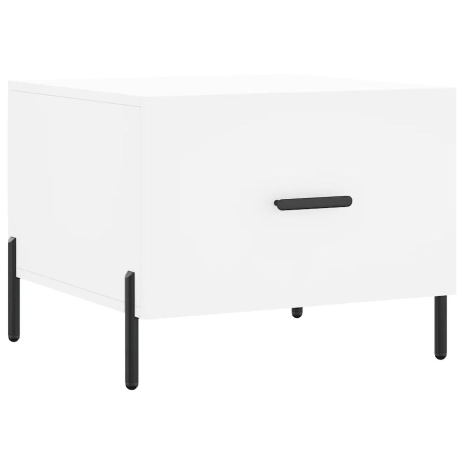 Table basse blanc 50x50x40 cm bois d'ingénierie - Photo n°1
