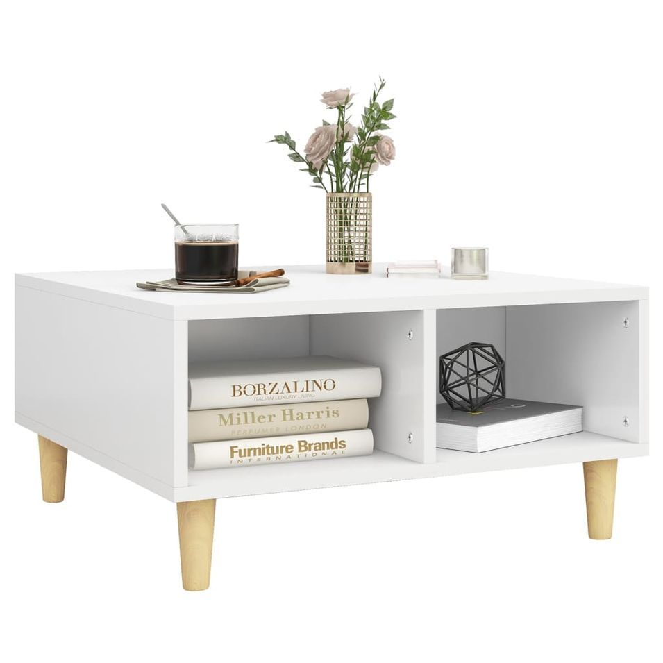 Table basse Blanc 60x60x30 cm 2 - Photo n°1