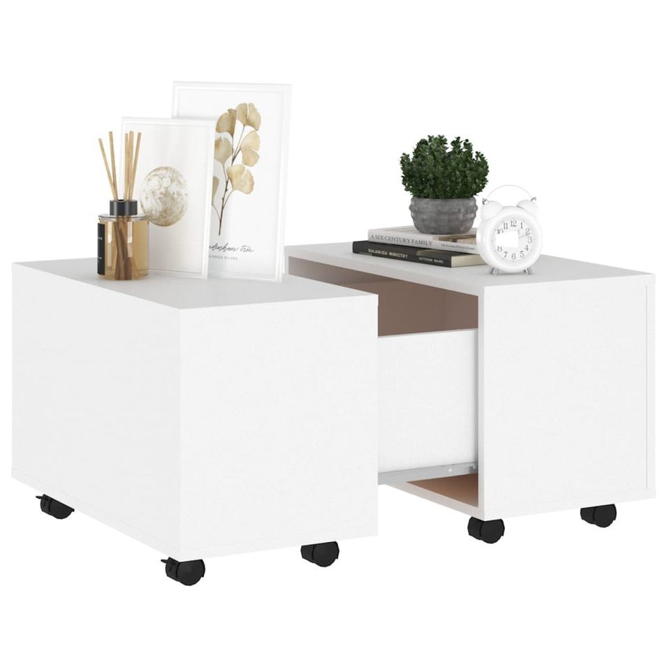 Table basse Blanc 60x60x38 cm - Photo n°1