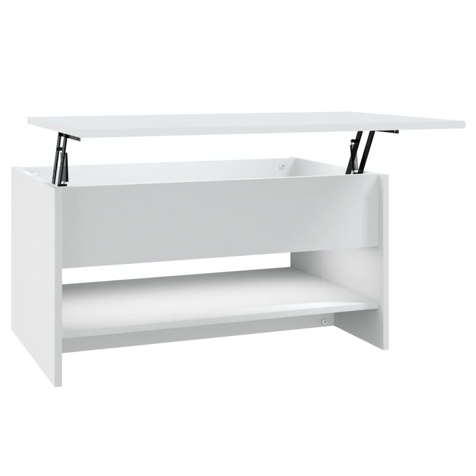 Table basse Blanc 80x50x40 cm Bois d'ingénierie - Photo n°1