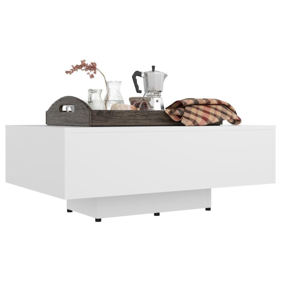 Table basse Blanc 85x55x31 cm - Photo n°1