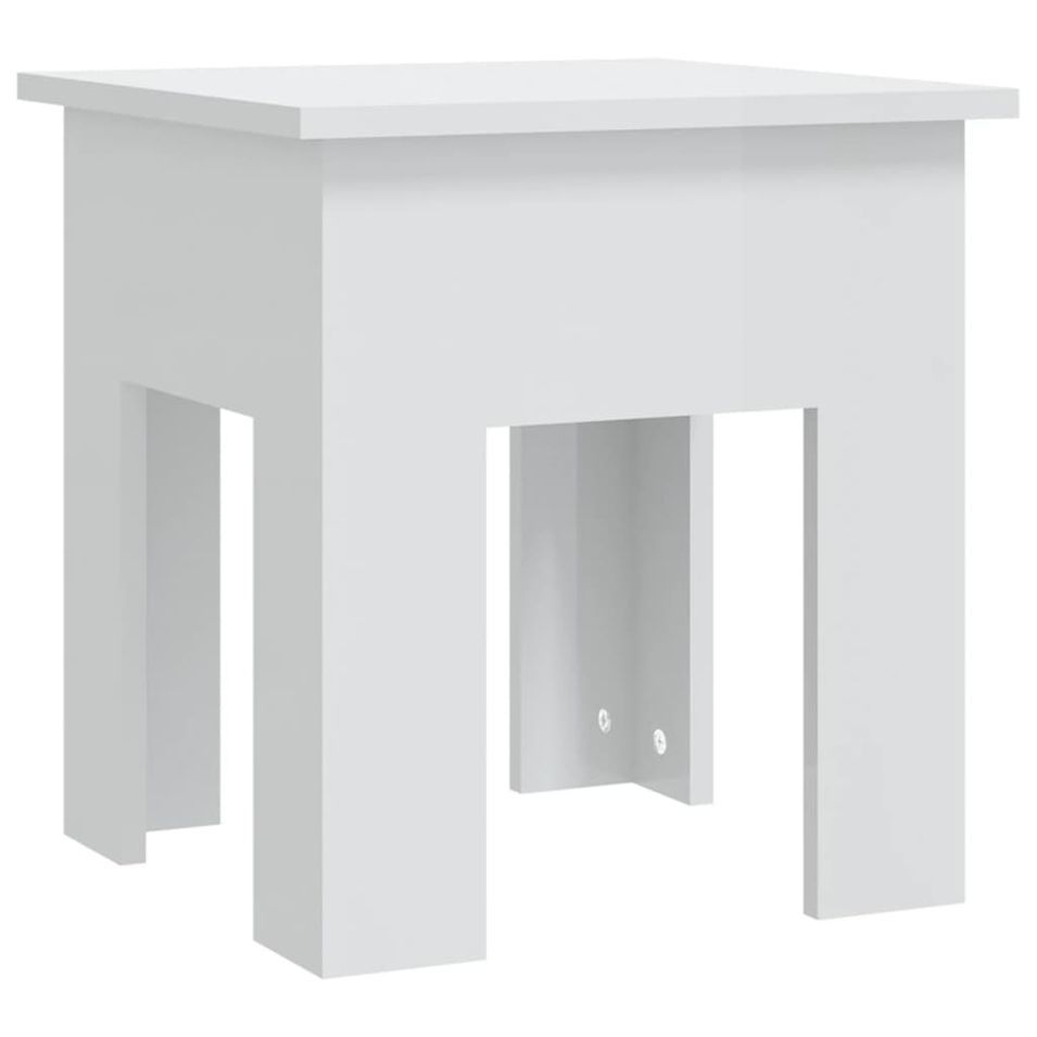 Table basse Blanc brillant 40x40x42 cm - Photo n°1
