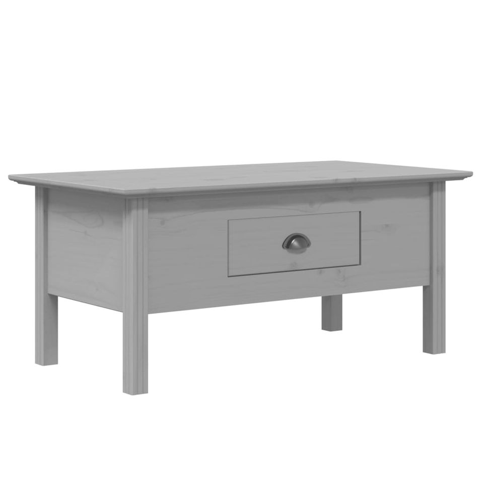 Table basse BODO gris 100x55x45 cm bois de pin massif - Photo n°1