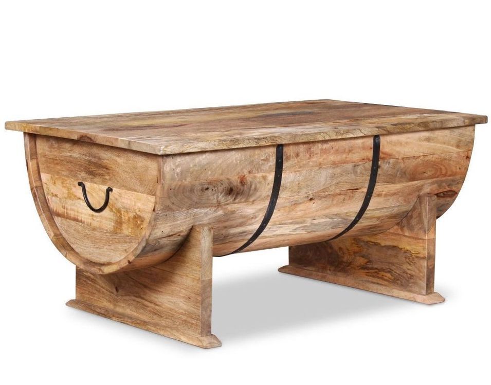 Table Basse bois de manguier avec rangement Induka - Photo n°1