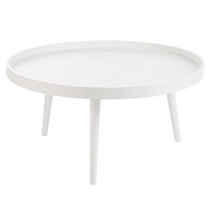 Table basse bois massif blanc Ocel - Photo n°1