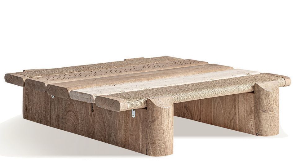 Table basse bois massif clair JACQUARD 80 cm – Design estudi{H}ac - Photo n°1