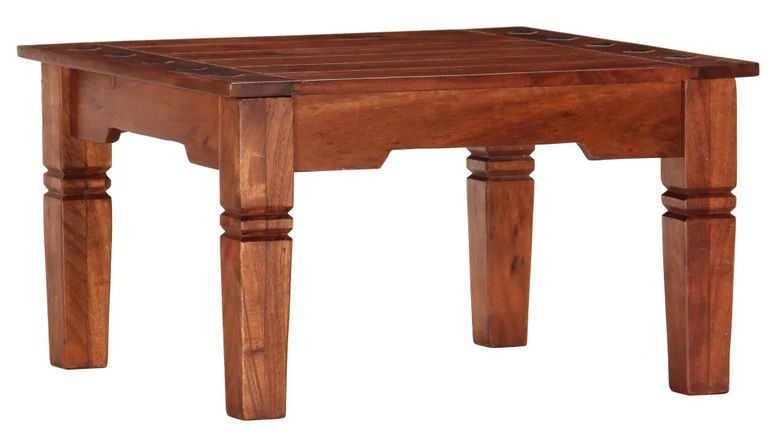 Table basse carrée acacia massif foncé Tarik - Photo n°1