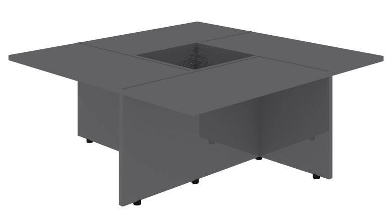 Table basse carrée bois gris brillant Maite 79 cm - Photo n°1