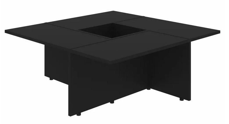 Table basse carrée bois noir Maite 79 cm - Photo n°1