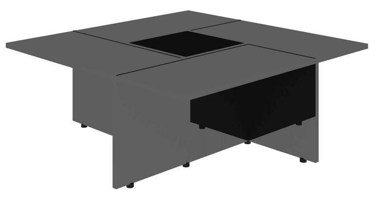 Table basse carrée bois noir brillant Maite 79 cm - Photo n°1