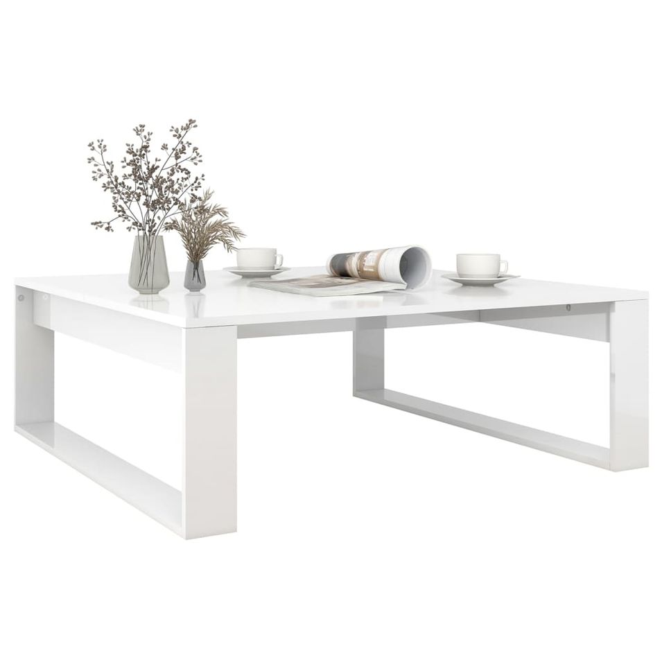 Table basse carrée en bois Luko 100 cm - Classique et intemporelle - Photo n°1