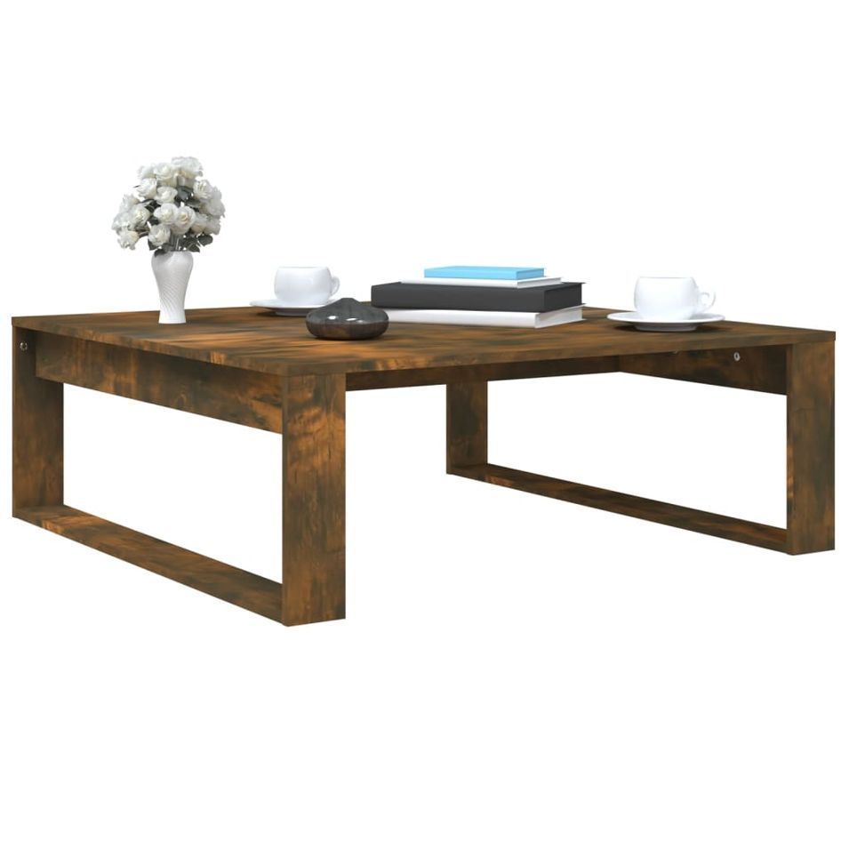Table basse carrée en bois Luko 100 cm - Classique et intemporelle - Photo n°1