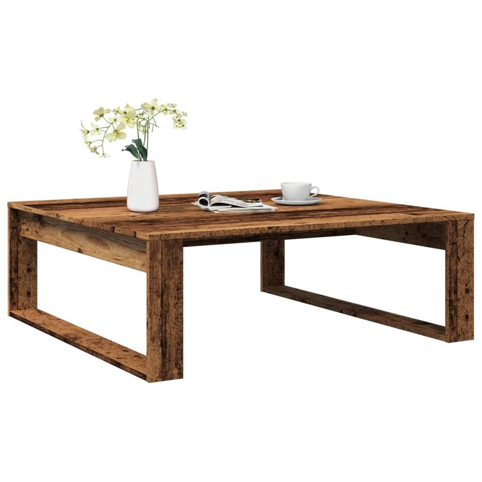 Table basse carrée en bois Luko 100 cm - Classique et intemporelle - Photo n°1