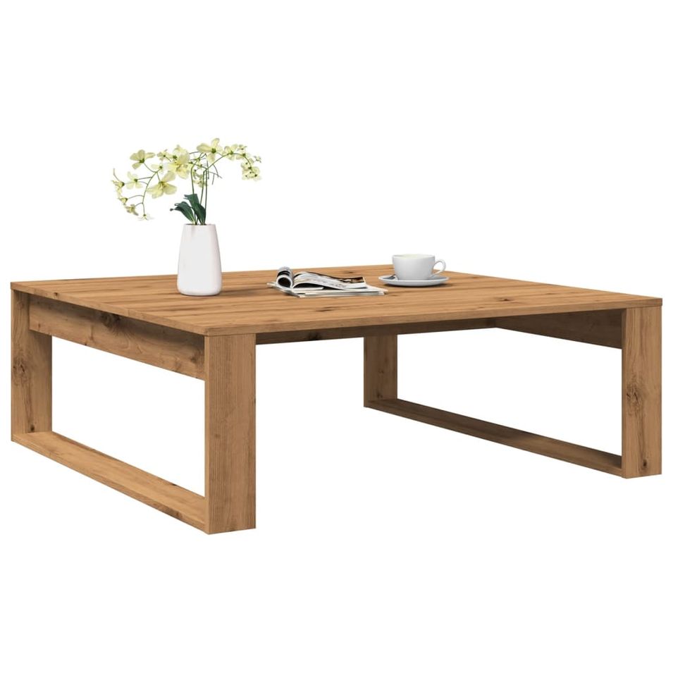 Table basse carrée en bois Luko 100 cm - Classique et intemporelle - Photo n°1