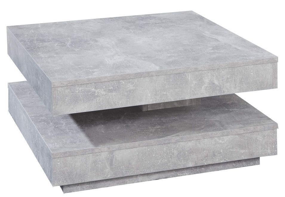 Table basse carrée gris béton pivotante Synchra 70 cm - Photo n°1
