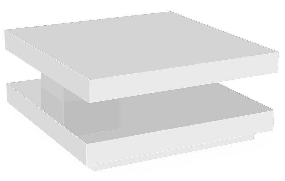 Table basse carrée laquée pivotante Blanc Baxter - Photo n°1