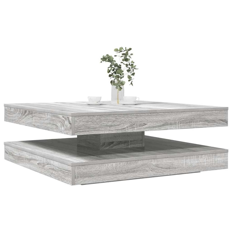 Table basse carrée rotative à 360 degrés Italo 90 cm – Moderne et pratique - Photo n°1