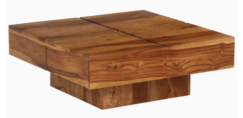 Table basse carrée sesham massif foncé Malib L 80 - Photo n°1