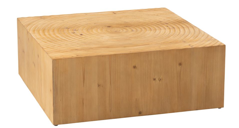 Table basse cercle carré bois massif naturel Gia L 80 cm - Photo n°1