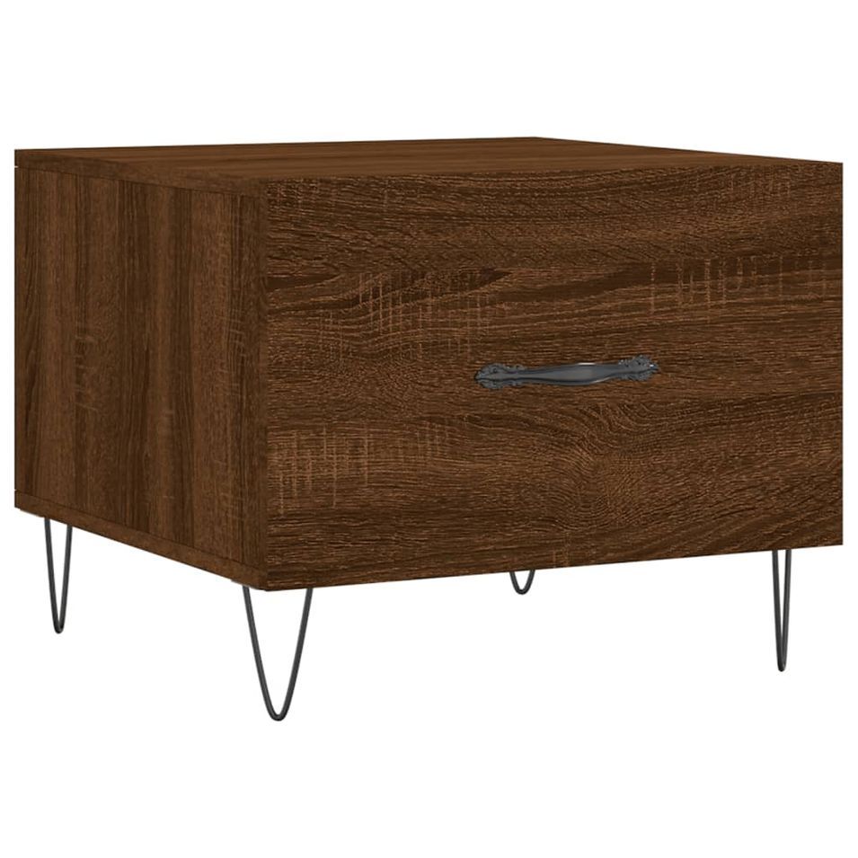 Table basse Chêne marron 50x50x40 cm Bois d'ingénierie - Photo n°1