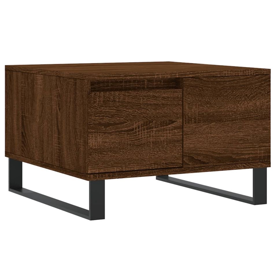 Table basse chêne marron 55x55x36,5 cm bois d'ingénierie - Photo n°1