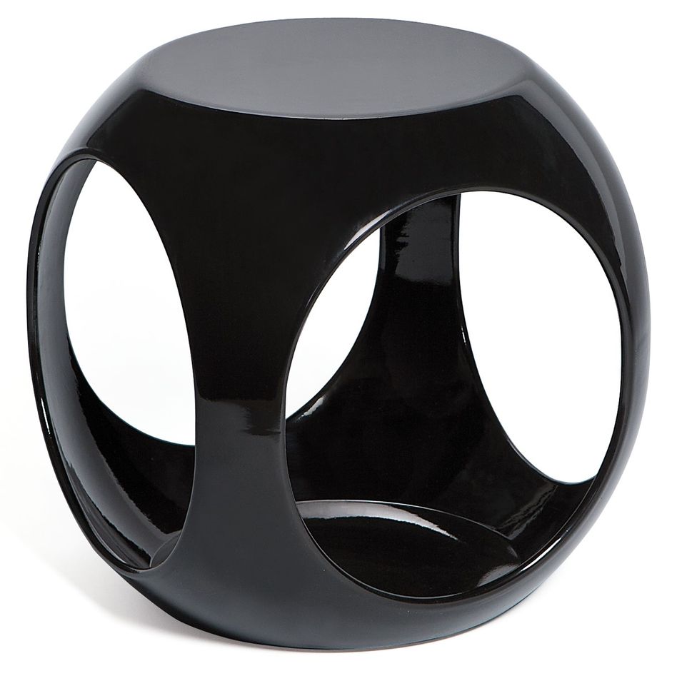 Table basse d'appoint carrée Noire Mira - Photo n°1