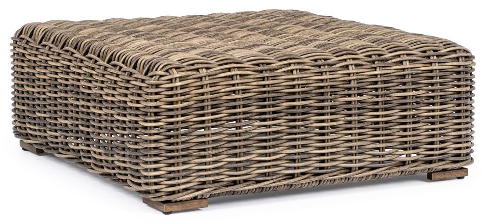 Table basse de jardin carré en aluminium et fibres Cora L 83 cm - Photo n°1