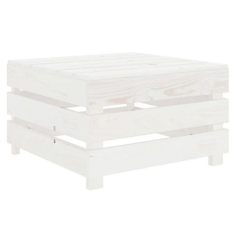 Table basse de jardin palette pin massif blanc Myree - Lot de 2 - Photo n°1