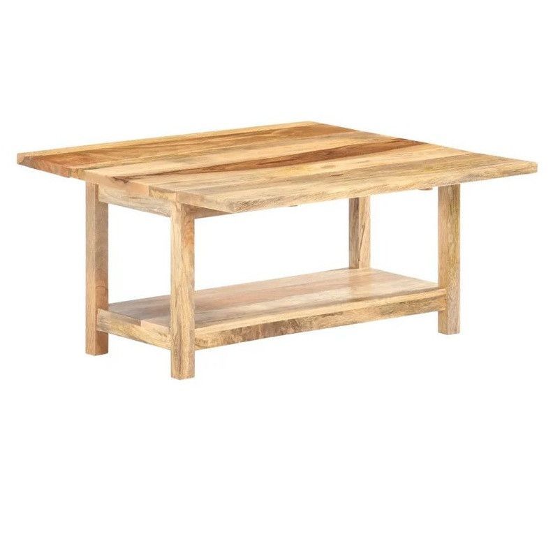 Table basse extensible manguier massif clair Adra 90 cm - Photo n°1