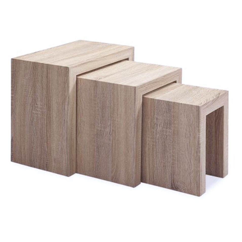 Table basse gigogne Chêne Clair - Photo n°1