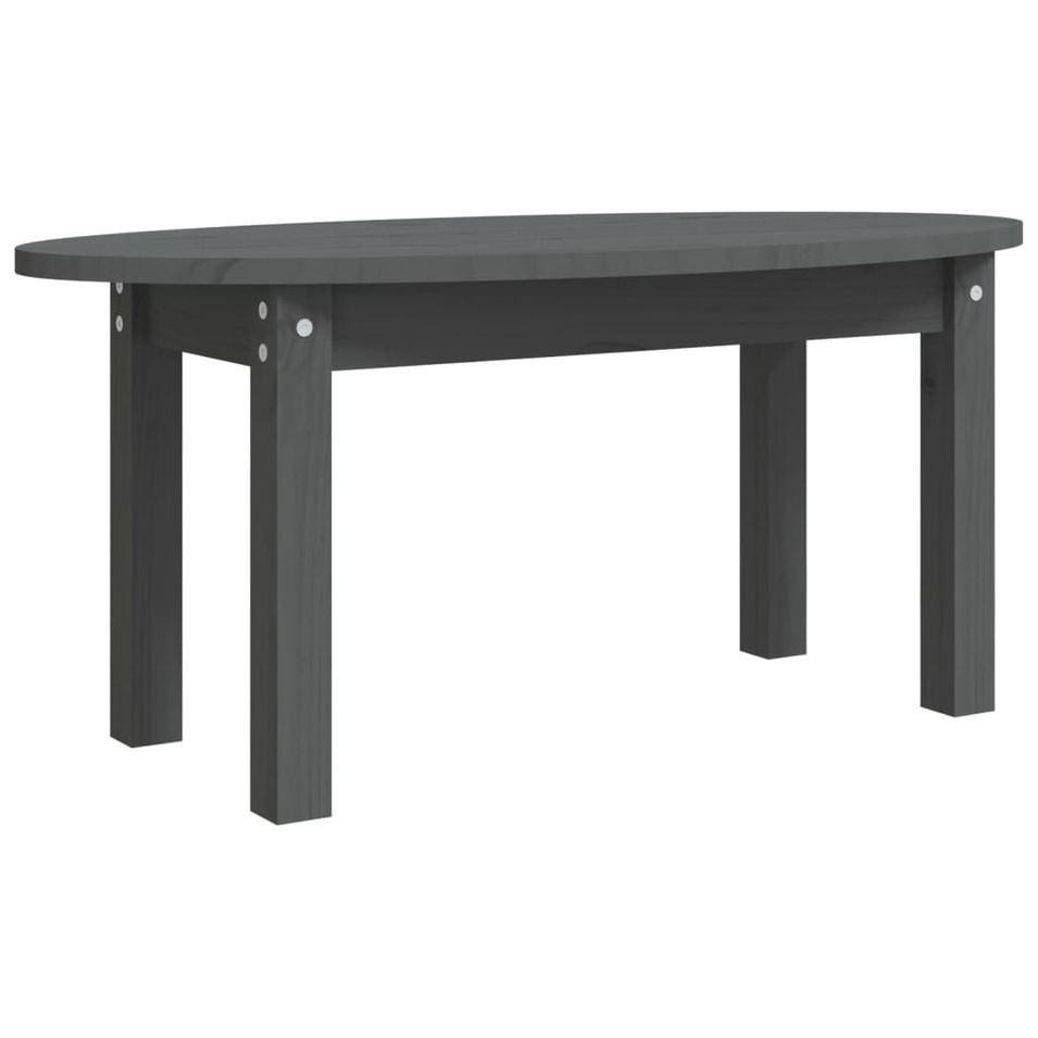 Table basse Gris 80x40x35 cm Bois massif de pin - Photo n°1