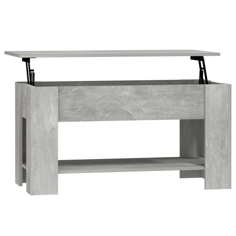 Table basse Gris béton 101x49x52 cm Bois d'ingénierie - Photo n°1