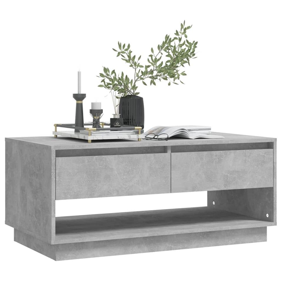 Table basse Gris béton 102,5x55x44 cm - Photo n°1
