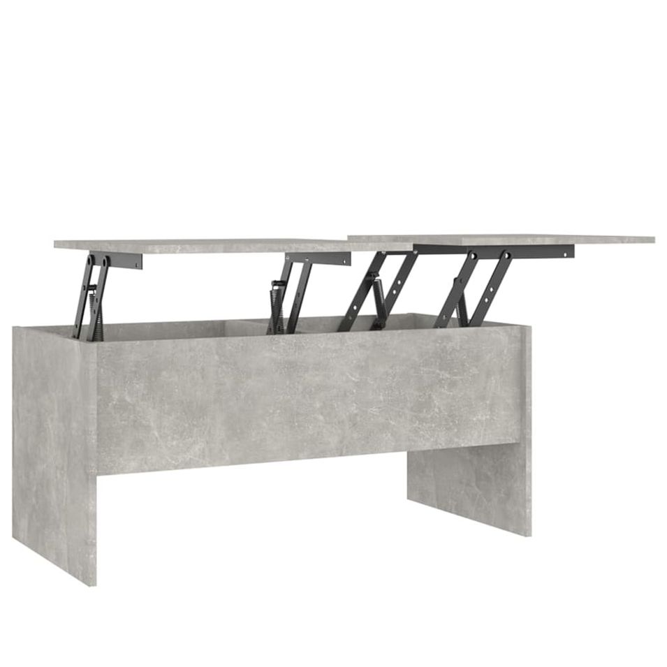 Table basse Gris béton 102x50,5x46,5 cm Bois d'ingénierie - Photo n°1