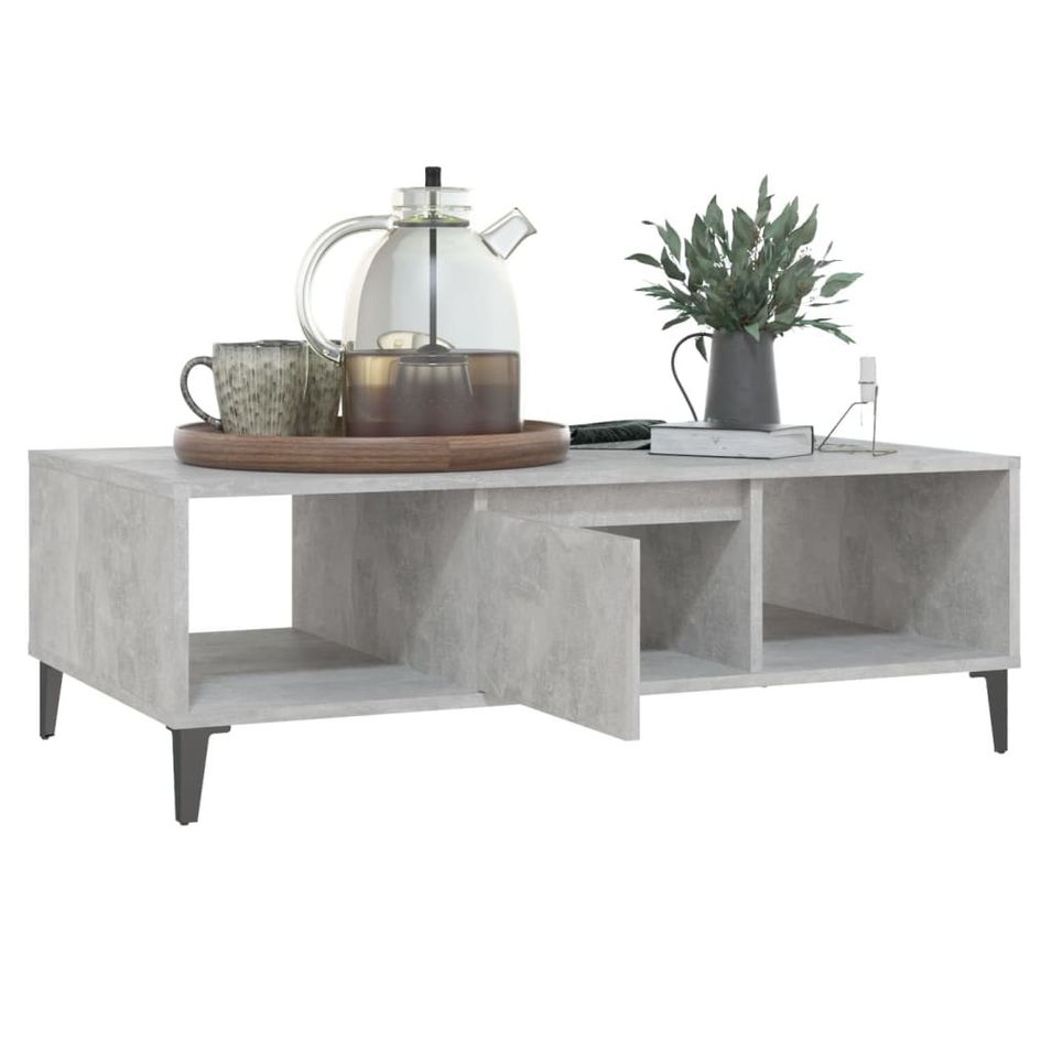 Table basse Gris béton 103,5x60x35 cm - Photo n°1