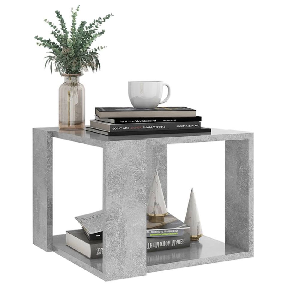 Table basse Gris béton 40x40x30 cm - Photo n°1
