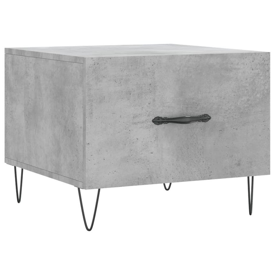 Table basse gris béton 50x50x40 cm bois d'ingénierie - Photo n°1