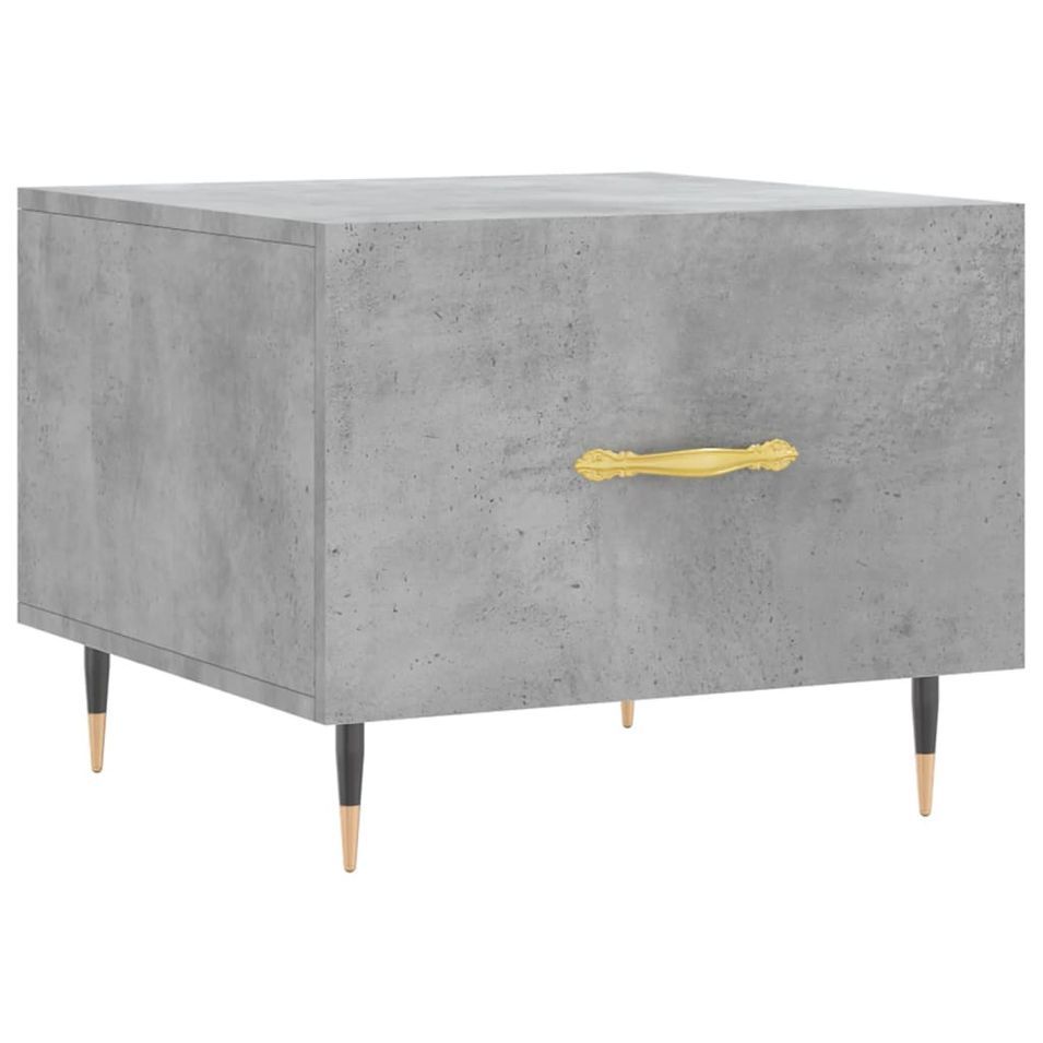 Table basse gris béton 50x50x40 cm bois d'ingénierie - Photo n°1