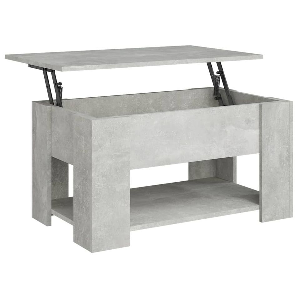 Table basse Gris béton 79x49x41 cm Bois d'ingénierie - Photo n°1