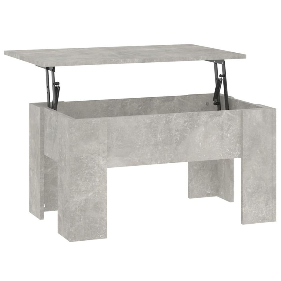 Table basse Gris béton 79x49x41 cm Bois d'ingénierie 2 - Photo n°1