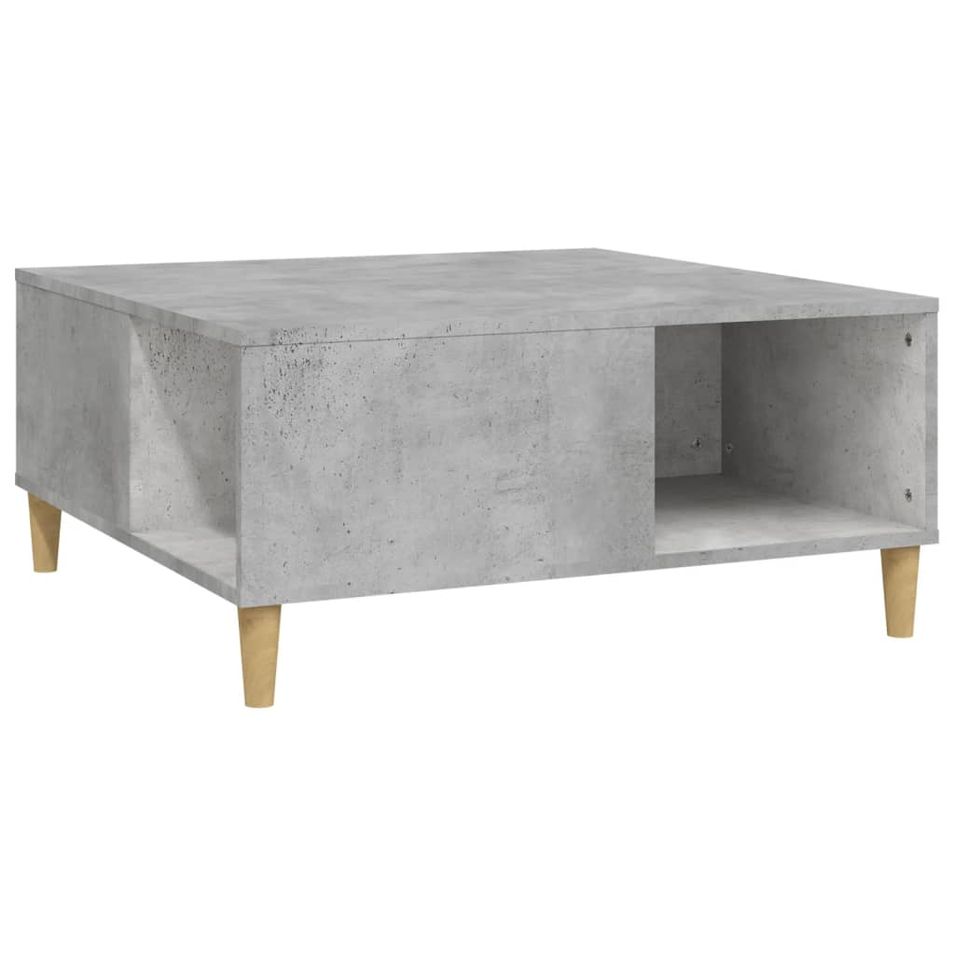 Table basse gris béton 80x80x36,5 cm bois d'ingénierie - Photo n°1