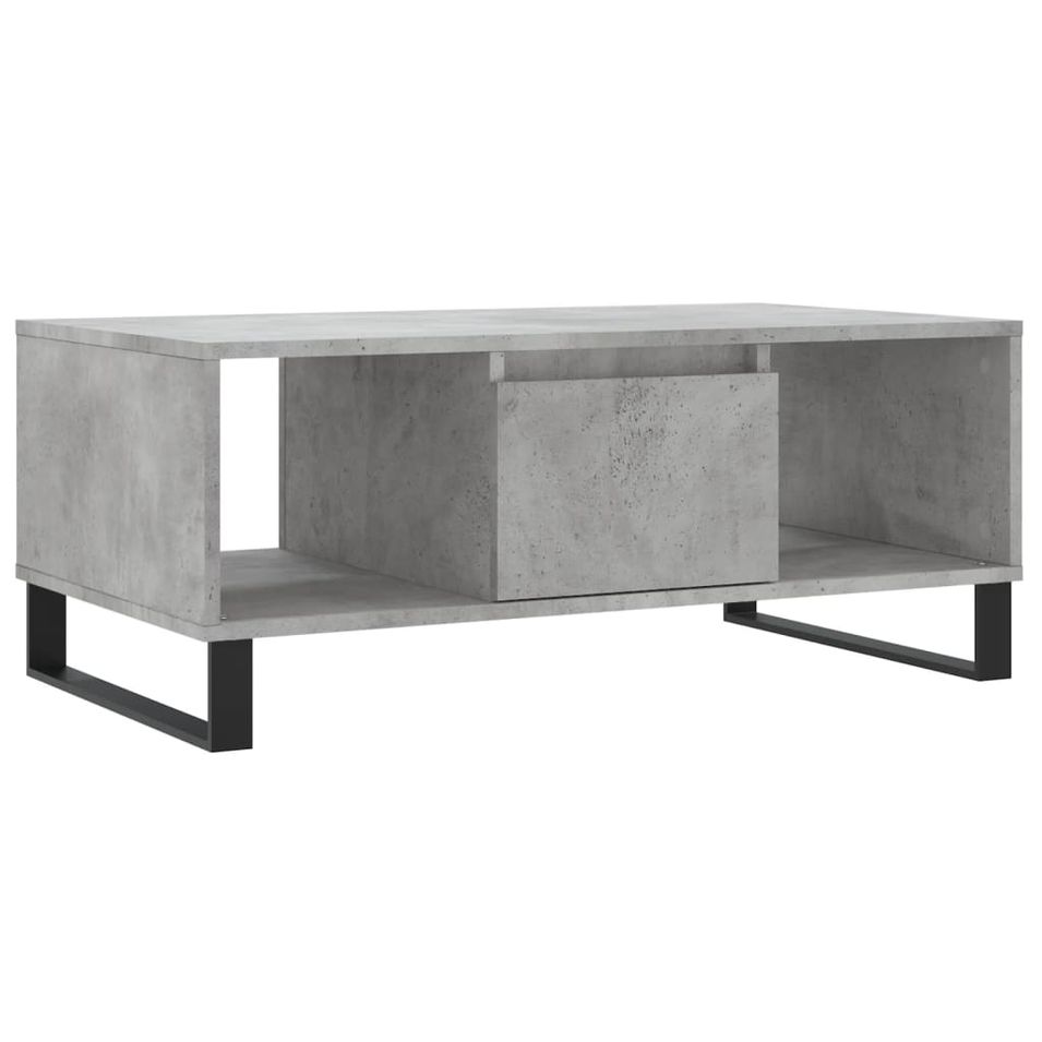 Table basse Gris béton 90x50x36,5 cm Bois d'ingénierie - Photo n°1