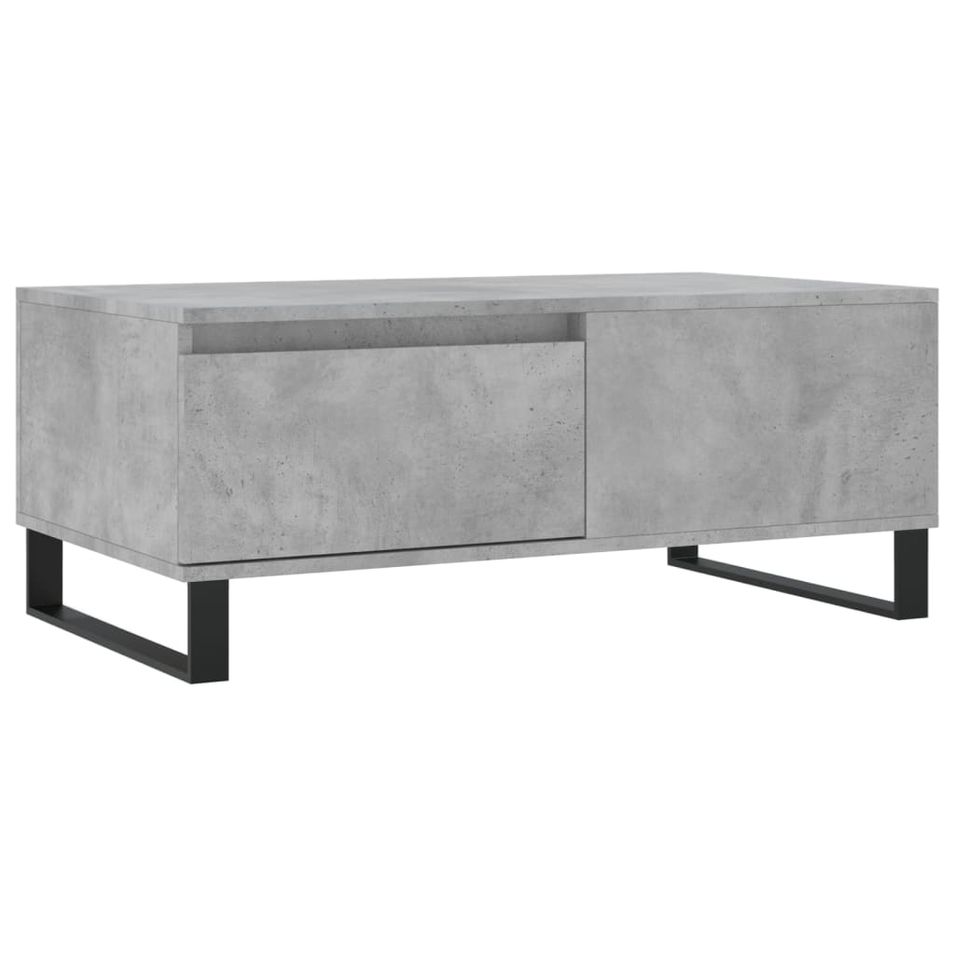 Table basse Gris béton 90x50x36,5 cm Bois d'ingénierie - Photo n°1